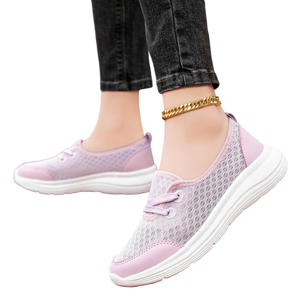 Women's Casual Mesh Slip-On Shoes Lightweight Breathable Walking Sneakers with Flexible Sole Comfortable Fit for Everyday Wear