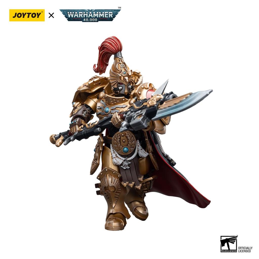 JOYTOY Warhammer Adeptus Custodes Kapitán štítu Gardový měřítko Akční figurka 40 000 (s Kopím) 1/18 (Sestaven)
