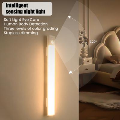 Φωτάκι LED για Ντουλάπι με Αισθητήρα Κίνησης, Επαναφορτιζόμενο με USB, Μαγνητικό, Χωρίς Τρύπες, Φωτιστικό για Ντουλάπι Κουζίνας, Ντουλάπα, Σκάλες