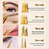 Gold Stainless Steel Eyebrow Tweezers for Plucking, Trimming, and False Eyelash Application