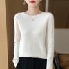 Maglione da donna girocollo lana da donna autunno e inverno pullover in cashmere top morbido e caldo