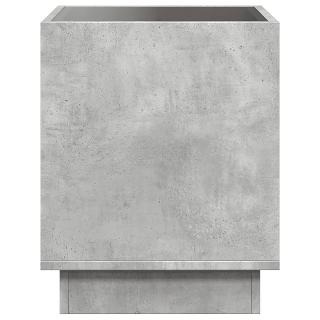 Nightstand with Infinity LED Effect Concrete Grey 40 x 40 x 50 cm