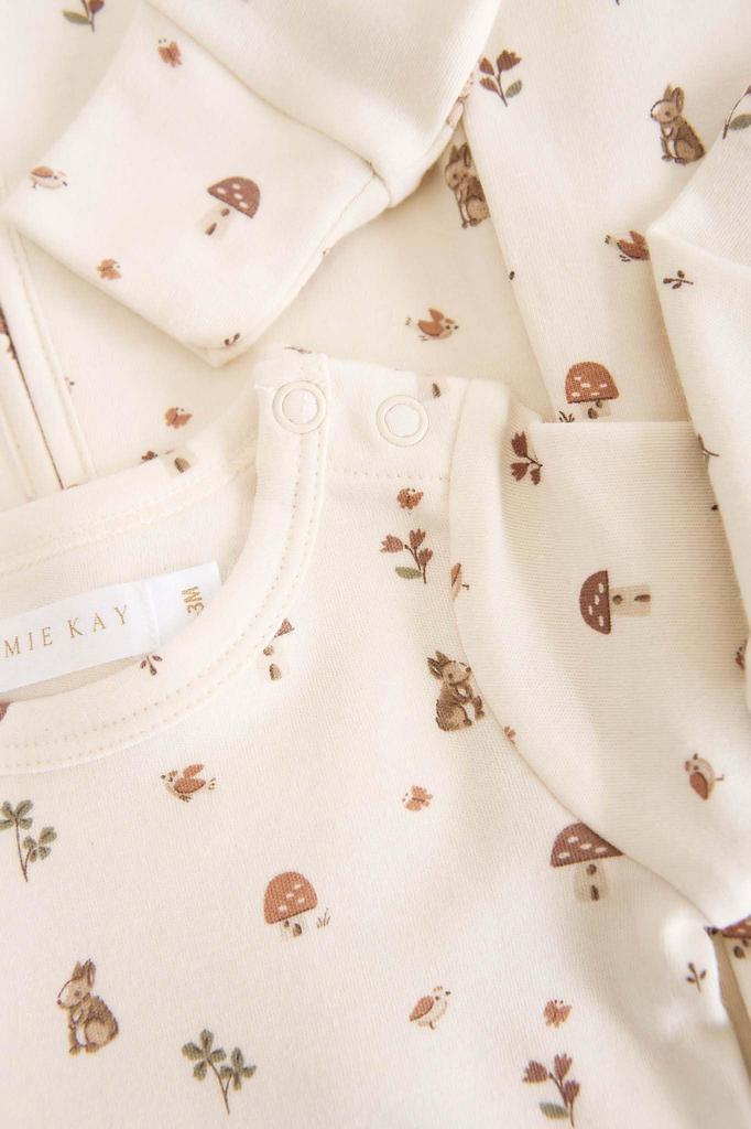 OC Short Sleeve Bodysuit Foraging Friends JBCO245226 Baby IVR 60 [Jamie Kay]