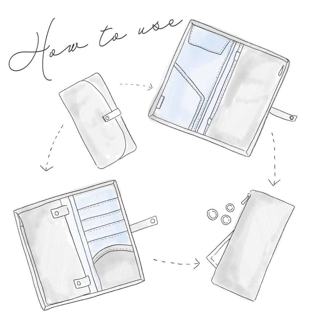 Shiro Lab Passbook Card Business Trip Travel Passport Size (Passport Case) Multi-Purpose Case, Gray, Case, Case, Organization, Convenient, (Gray)