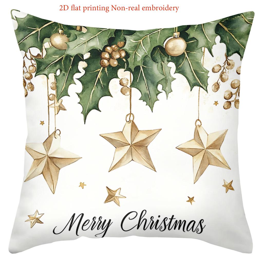 Christmas Decorative Pillows Merry Christmas 2D Printed Polyester pillowcase, sofa decorative cushion cov Headboard Pillow