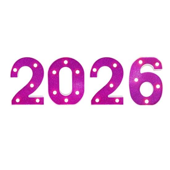 Light Up Numbers 2026 Large LED Marquee Numbers Battery Operated Letter Sign for New Year Graduation Party Wedding Table Decor