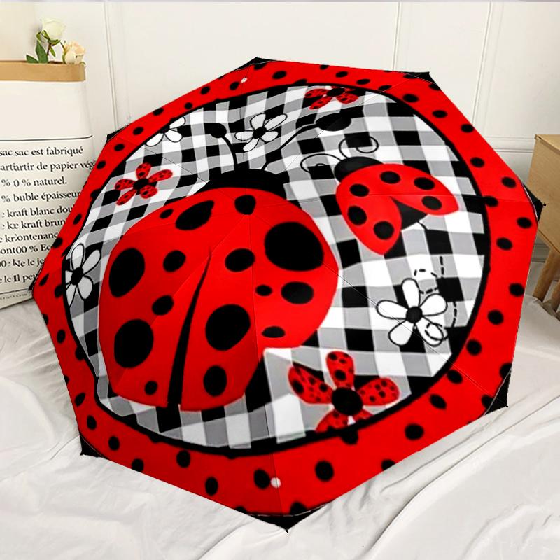 

Ladybug And Sunflowers 8-Frame for Travel, camping, Casual Lightweight Portable Umbrella, Essential for every family Holidays Birthday Gift
