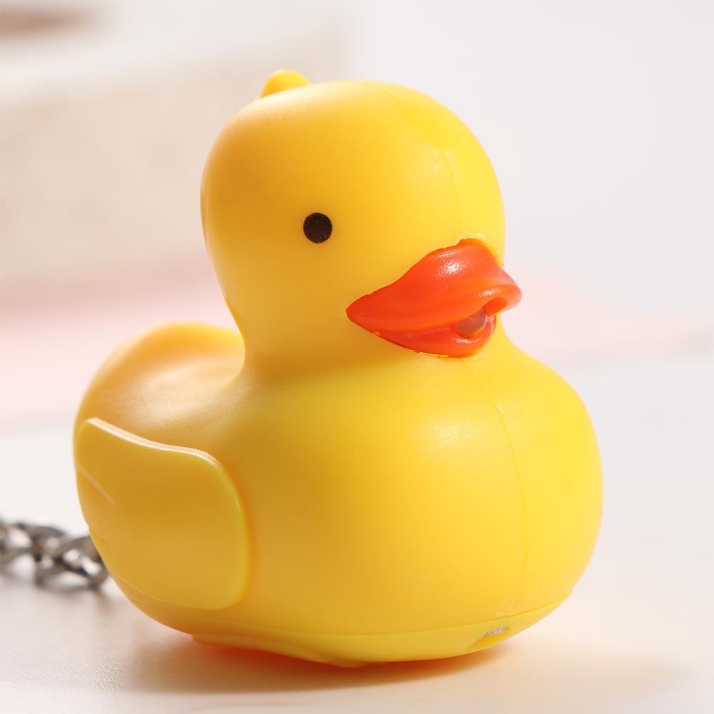 Cartoon Sound Light Keychain Model Doll LED Duck Keyring Yellow Duck Keychain Girl Boy Lover