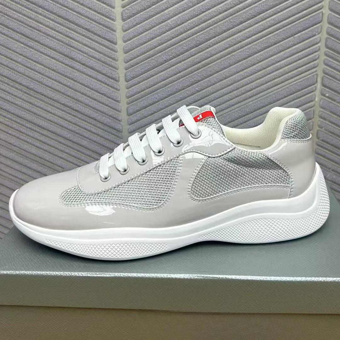 P home America cup leather men s sneakers patent leather lace-up wear-resistant casual shoes low 35