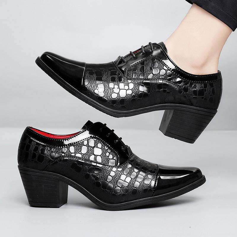 Herren High Heels Blau Derby Braun Hochzeitskleid Tanz Business Elevator Schuhe Schwarz Höhenerhöhung Smoking Schuhe Große Größe