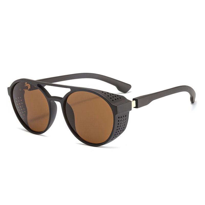 Vintage Steampunk Sunglasses Men Women Fashion Designer Round Goggles Classic Black Driving Sun Glasses