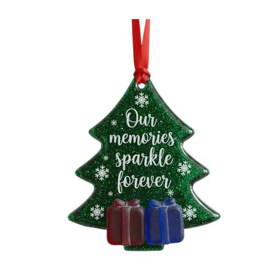 Friendship Christmas Ornaments Handmade Heart/Bell/Tree Shaped Sea Glass Ornament for Christmas Tree Friendship Keepsake for Best Friends