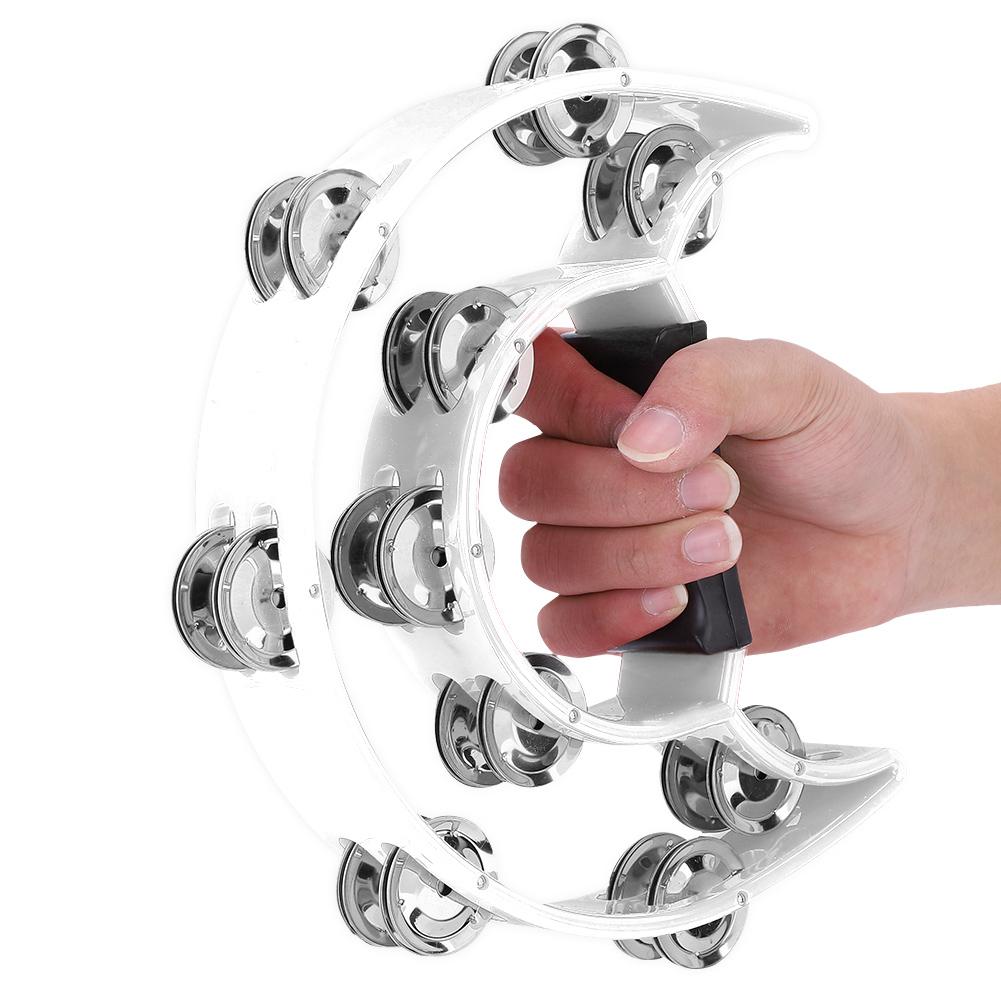 Double Row Jingles Handbell Tambourine Percussion Musical Instrument