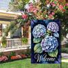 1pc Hydrangea Welcome Garden Flag - Double-Sided, 30.48x45.72 cm, Outdoor Lawn Decor