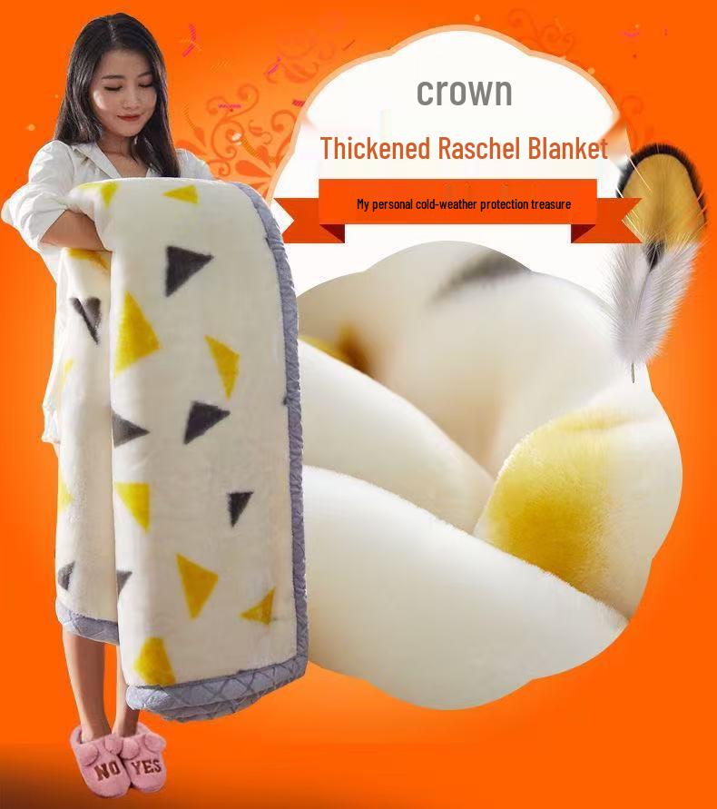 E-commerce Thickened Double-Layer Raschel Blanket: Red Wedding, Office Nap, Sofa Cover