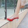 Fashion 2024Transparent PVC Slippers Crystal Cup High-heeled Sexy Casual Shoes Plus Size  Women Open Toe Transparent Slippers