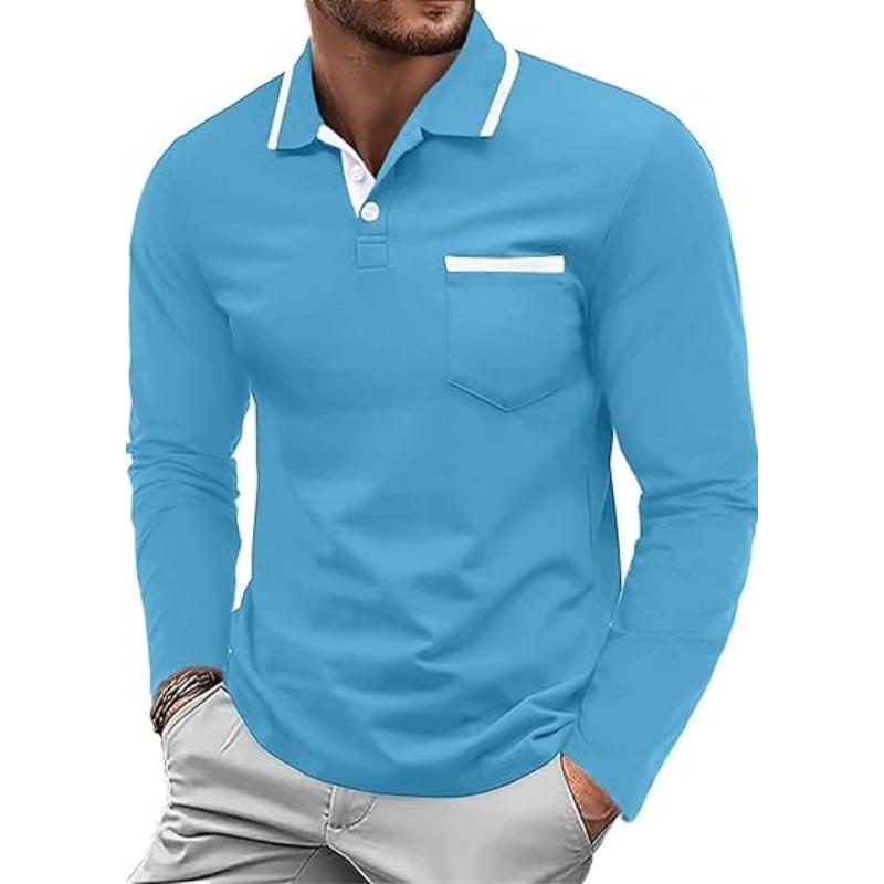 Askdeer Men's Polo Shirts Cotton Short Long Sleeve Polo T-Shirt Classic Casual Soft Golf Tee Shirts with Pocket
