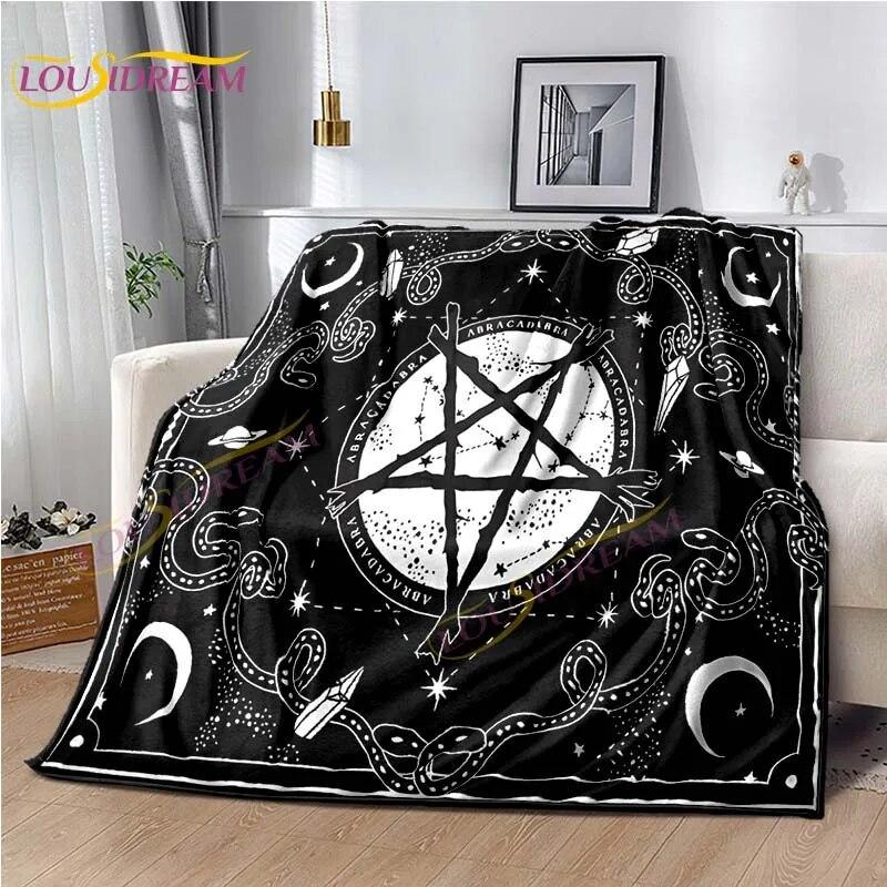 Tarot Black Cat Flannel Throw Blanket Super Soft Cozy Lightweight Kids Adults Halloween Gift for Home Sofa Bed Decoration Gift