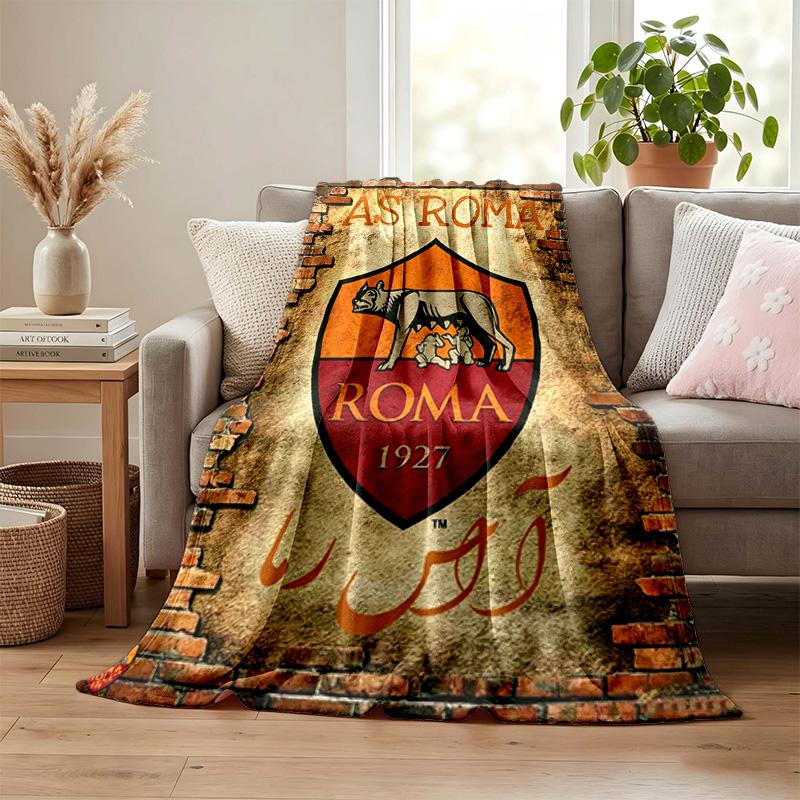 A.S Roma blanket Flannel Blanket Soft Cozy Plush Throw for Sofa Bed Lightweight Home Decor