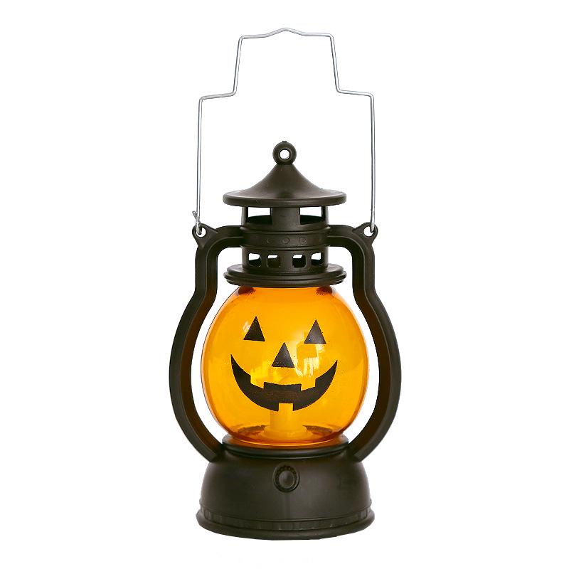 Halloween Pumpkin & Skull Lantern - Handheld Oil Lamp Decoration for Party Atmosphere