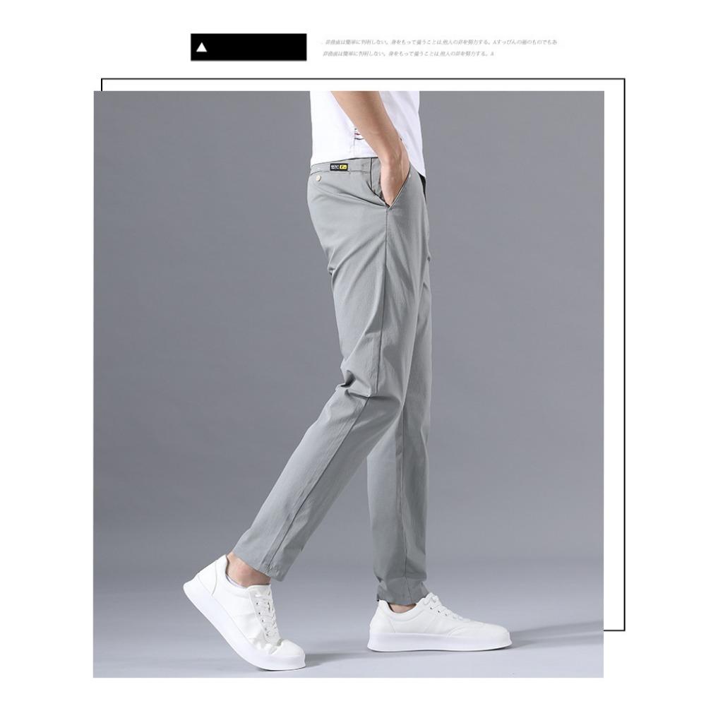 Ice Silk Men's Loose Straight Leg Men's Pants Trendy Business Quick Drying Summer Thin Casual Pants