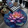 Lotus Round Area Rug,Carpet Rug for Living Room Bedroom Sofa Playroom Decor,Non-slip Floor Mat