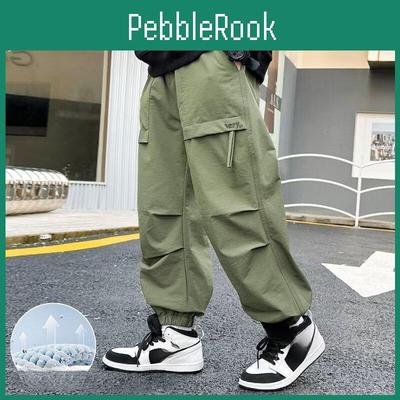 Autumn Boys Models Work Trousers Handsome Trousers Childrens Thin Section Pockets Casual Trousers Middle And Large Children Loose Trousers