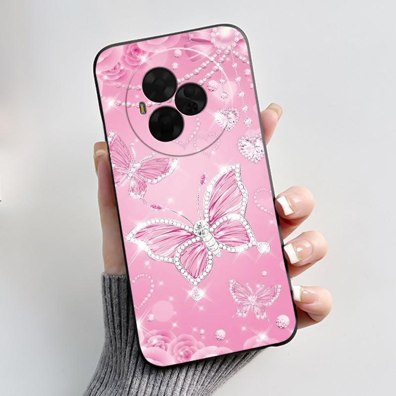 Printing Pattern Case For TCL Nxtpaper 60 Ultra Soft Silicone Black Shell Cover Cute Flower Cartoon Casing
