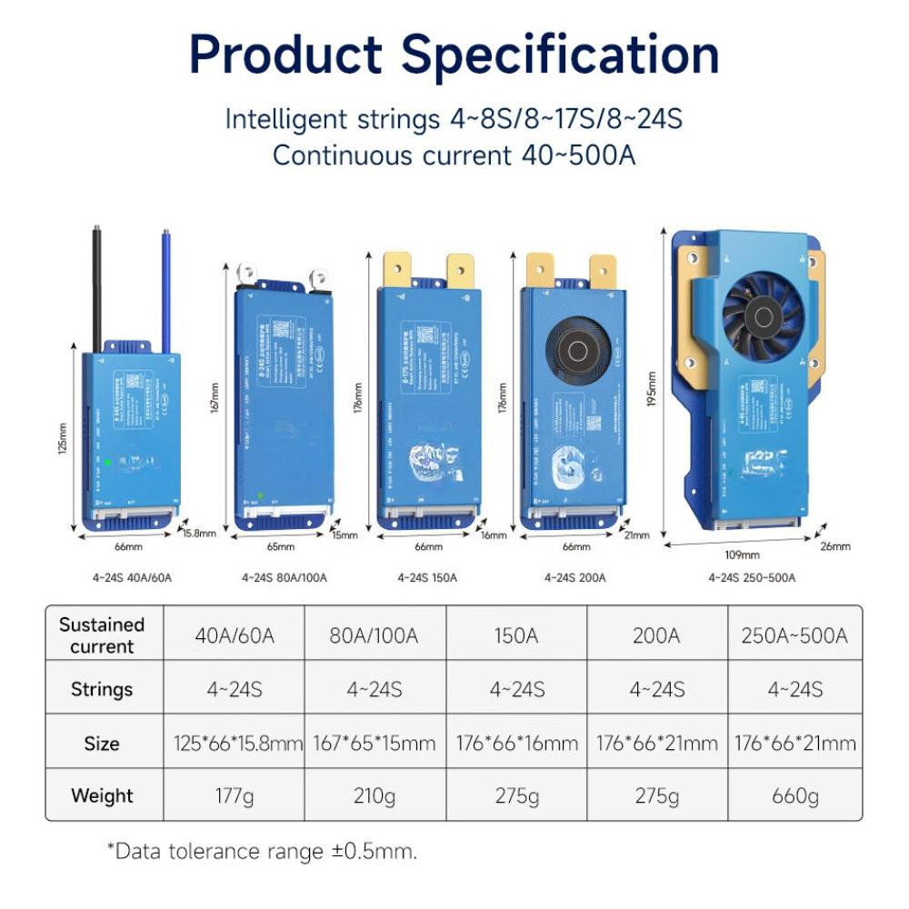 4s-24s Smart Active Balance BMS 4S~8S BT Protective Board 16S 12v 24v 36v 100A Lifepo4 Li-ion Battery Protection Board
