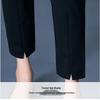 Women's Petite Black High-Waisted Slimming Straight-Leg Autumn Pants