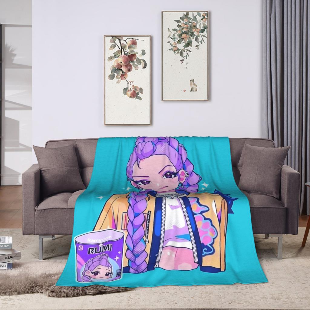 KPop Demon Hunters Rumi Blanket Super Soft Funny Plush Throw Blanket For Children Outdoor Flannel Bedspread Bed Cover