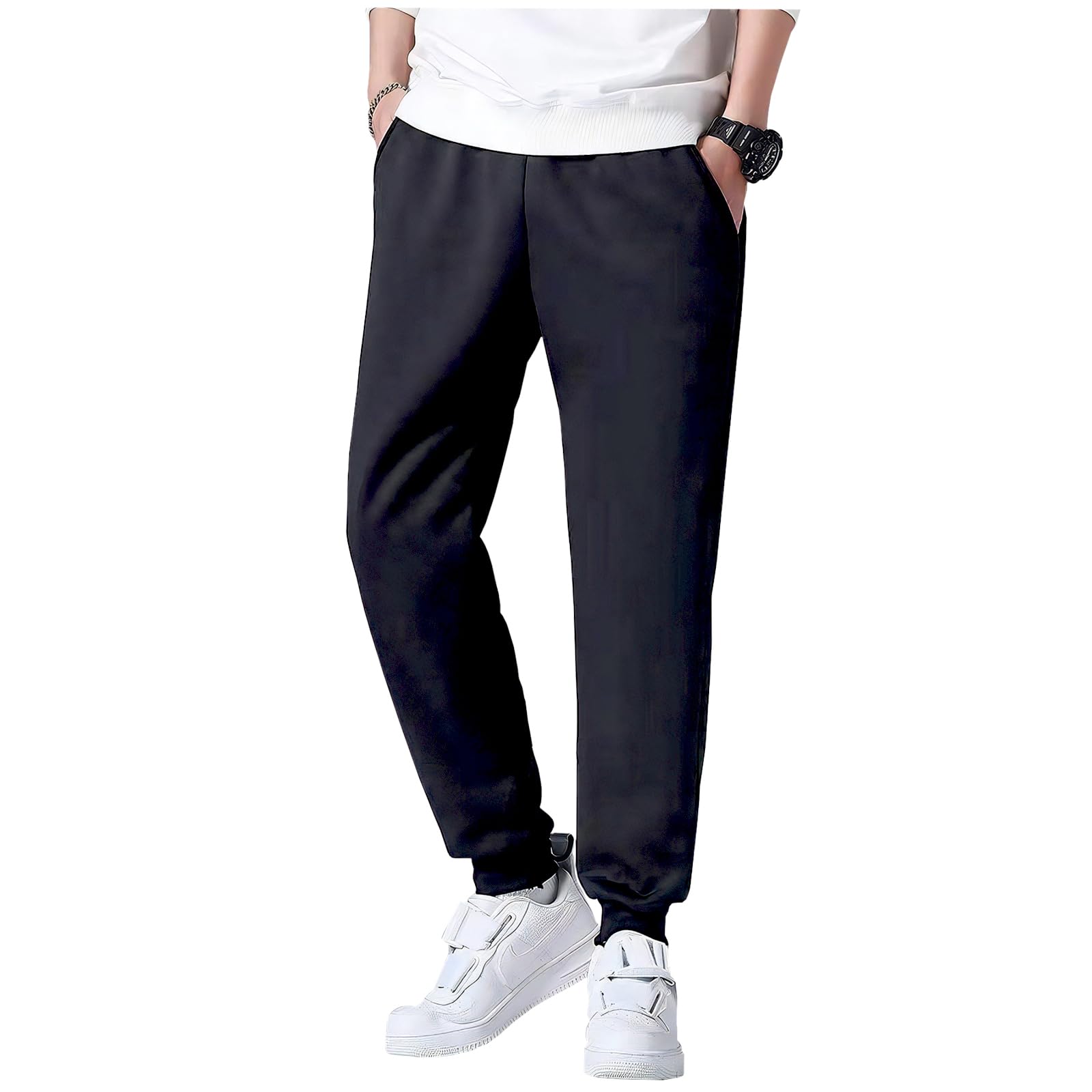 

Легкие уличные эластичные флисовые теплые термоштаны-джоггеры однотонные зимние рубчатые с начесом черные с X-образными вставками мужские брюки, осень/зима, на флисовой подкладке, черные, легкие, чёрный