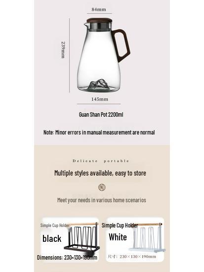 High-End Glass Tea & Water Cup Set with Handle - Luxurious Drinkware for Home and Office
