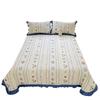 Cotton Quilted Bedspread Set 3 Pieces With Lace Trim Pure Cotton Washed Bed Sheet And Two Pillowcases Soft Breathable Durable Bedding Set