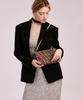 Jina In Ny 4-Way Top Zip Clutch Tweed Combo [Black Tweed]