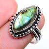 Labradorite Gemstone Handmade 925 Sterling Silver Jewelry Ring Size 6.5