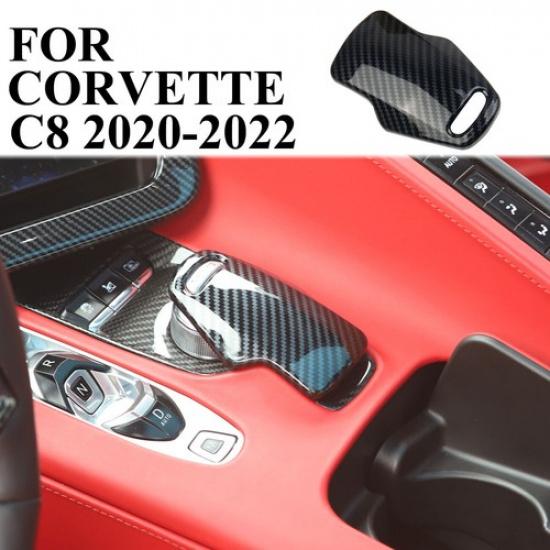Carbon Fiber Style Gear Shift Knob Head Cover Trim For Chevrolet Corvette C8