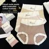 Women's Autumn and Winter Color Nude Sense of Abdominal Wrap Hip Breathable Non Mark High Waist Triangle Briefs