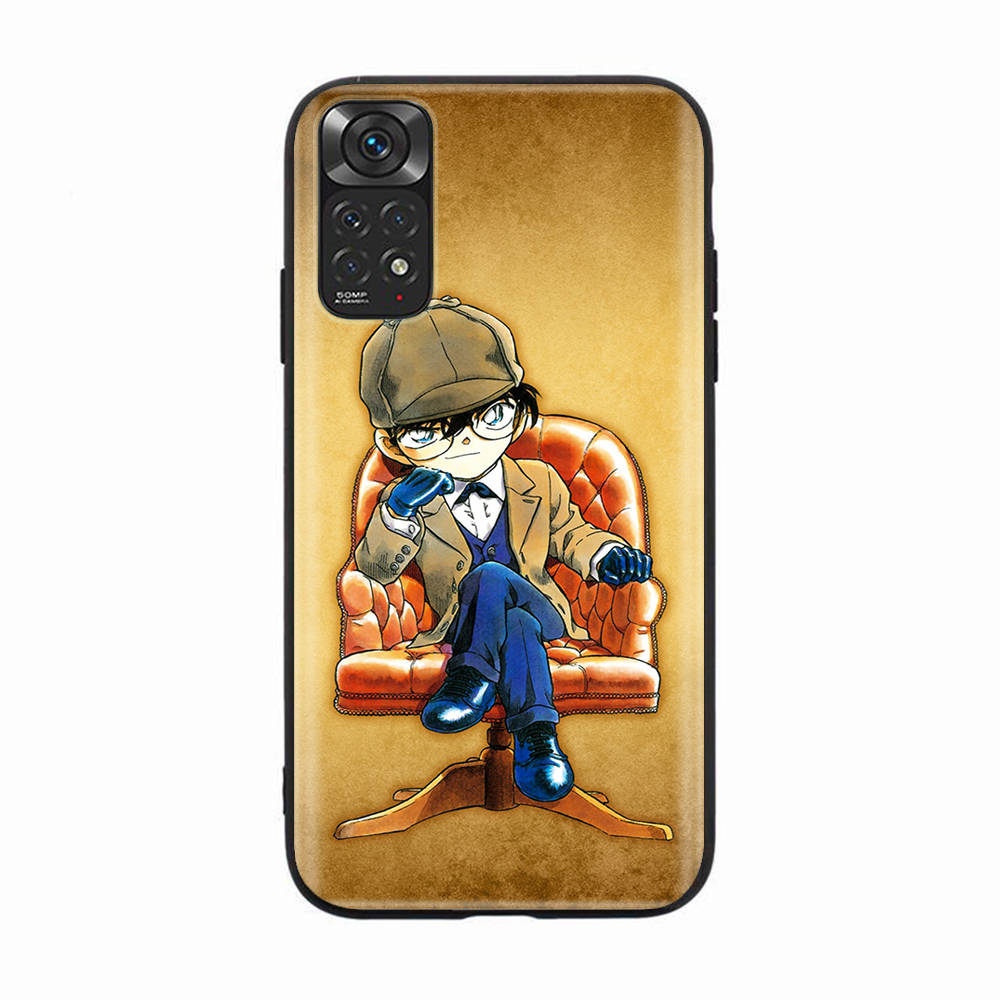 

Черный чехол для Xiaomi Poco X6 X4 M5 M6 F5 F6 C65 C55 C50 C51 C40 Pro Redmi 14C A3X 13C 12C 11T 10A 9C Note 7 6 8A Plus D-50 Детектив Конан Xiaomi Poco X3 nfc коричневато-жёлтый