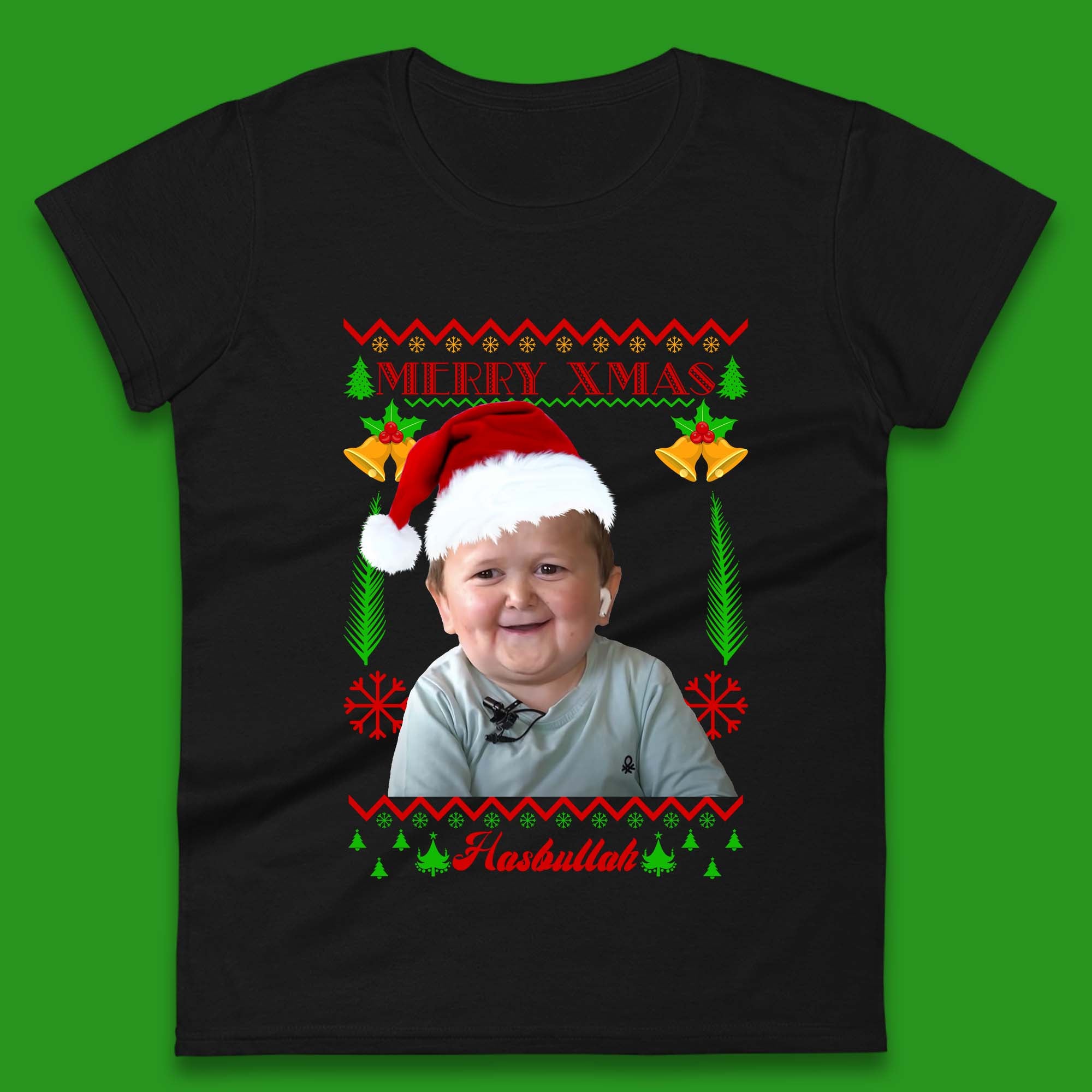 Merry Xmas Hasbullah Christmas Womens T-Shirt Mens Tops Tees Unisex 2XL