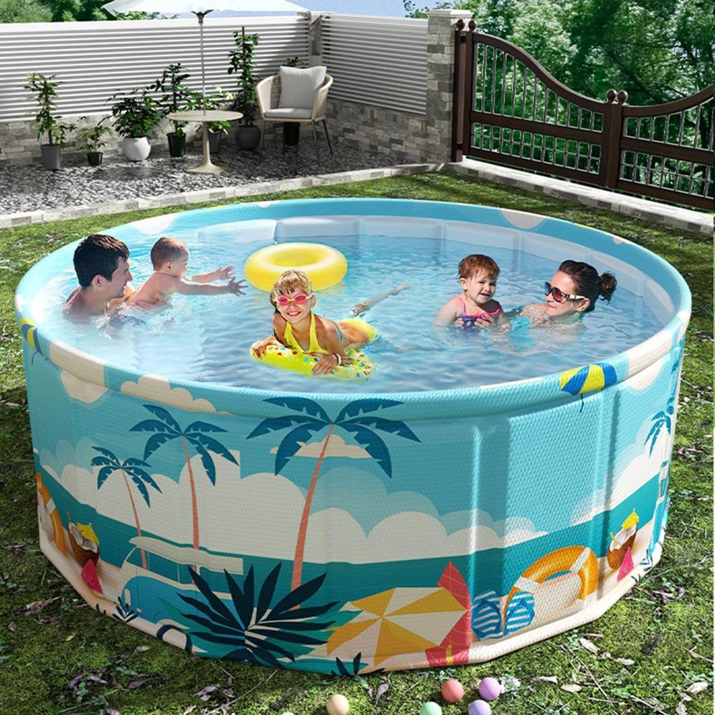 Children's Swimming Pool, Diameter 90/120/160 Cm Inflatable and Foldable Outdoor Large-size Children's Paddling Pool Summer Pet