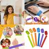 Colorful Sensory Texture Bracelet Clap Ring Kids Stress Relief Silicone Wristband for Visual Auditory Stimulation 6PCS Multicolor