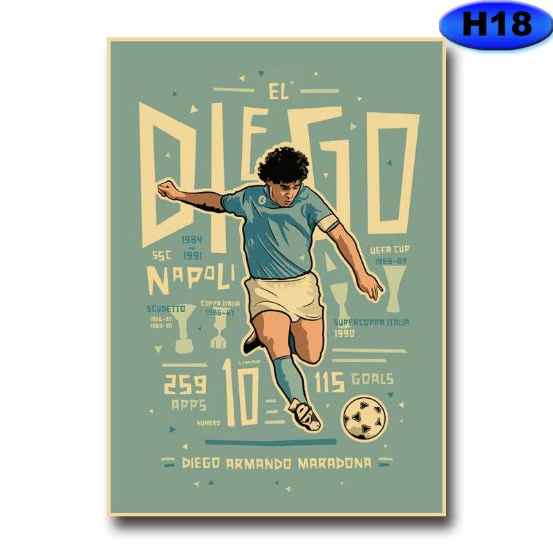 Buy Vintage Popular Football Player Posters Wall Art Painting