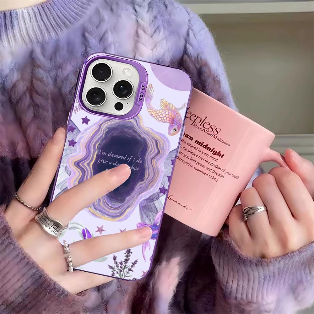 Purple Lavender Floral Flower Phone Case For IPhone 16 15 14 13 12 11 Pro Max X XR XSMAX 8 7 Plus Matte Shockproof Back Cover
