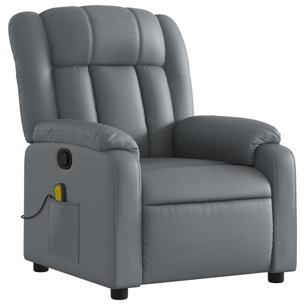 Massage Chair Relaxation Chair Grey Faux Leather
