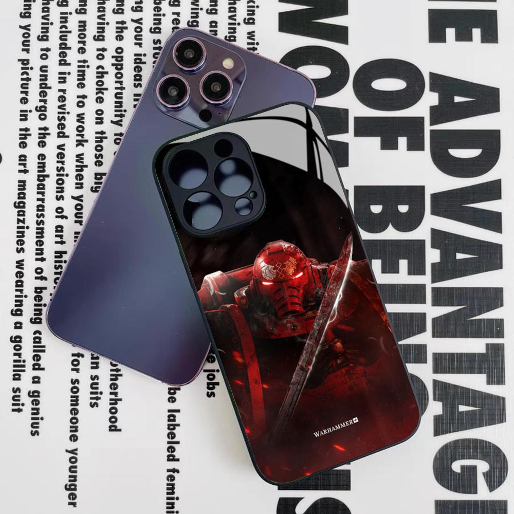 

Чехол для телефона W-Warhammerss 40k Для iPhone 15 14 12 11 13 Pro Max Mini 8 X Xr Xs Puls Черная Стеклянная Крышка iPhoneXR