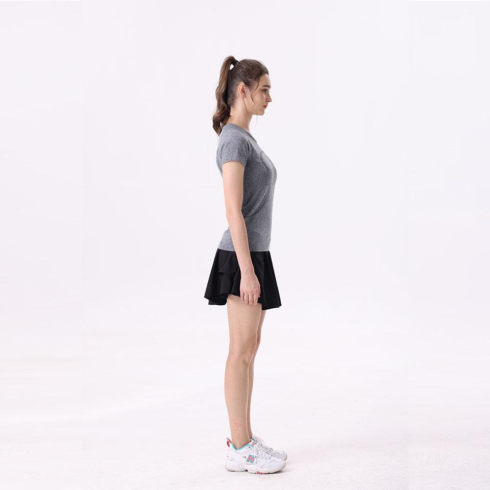 Women's High-Waisted Skirted Yoga Shorts - Double Layer, Anti-Exposure, Casual Sportwear.