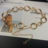 Womens Silver Gold Metal Waist Chain With Hook Closure For Casual And Party Wear