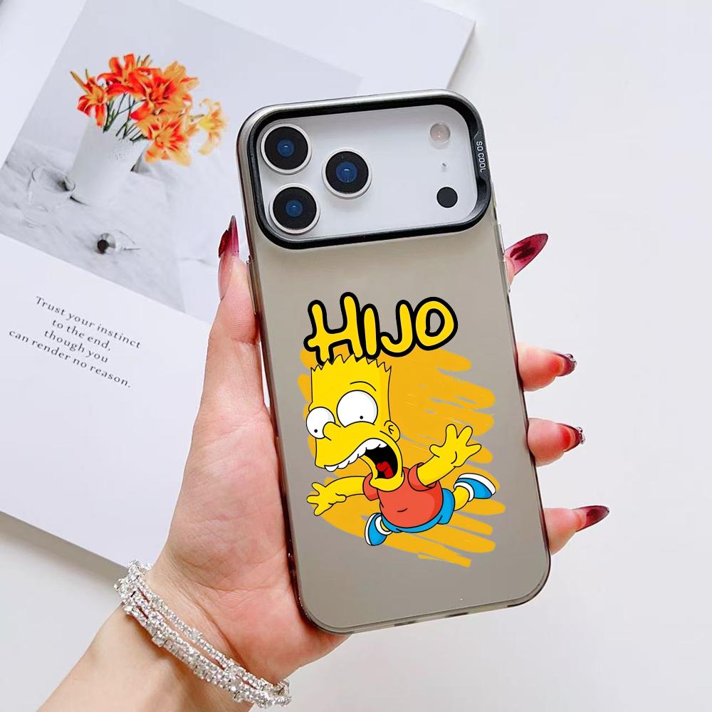 Cute S-SimpsonS Family Phone Case For iPhone 17 16 15 14 13 12 11 Pro Max Air Matte Laser Aurora Shockproof Funda