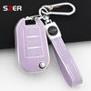 Tpu Car Flip Key Case Cover For Peugeot 208 308 408 508 2008 3008 4008 5008 For Citroen C3 C4 Cactus C6 C8 Protector Keychain